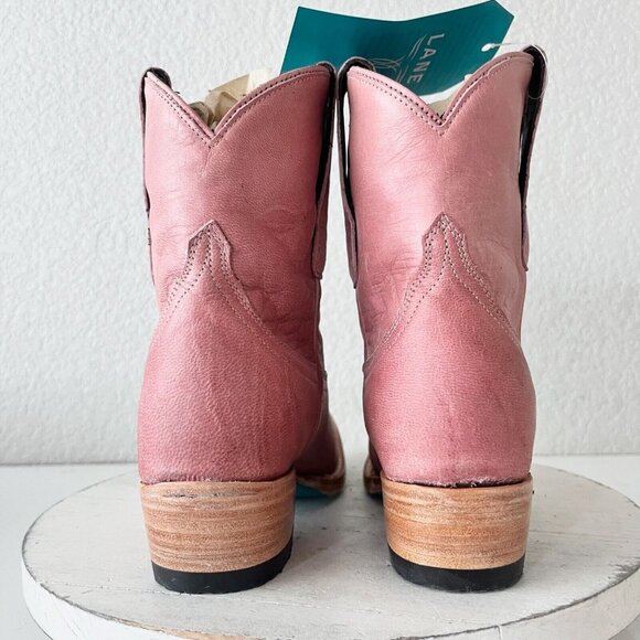 Lane EMMA JANE Womens Cowboy Bootie 5 Pink Leather Western Cowgirl Short Boots - Picture 3 of 13